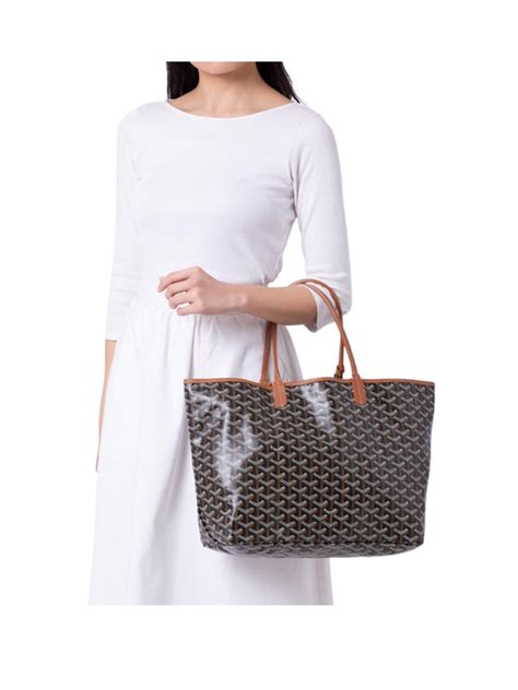 goyard st louis black tan|Goyard Goyardine Black and Brown St. Louis PM Tote Bag .